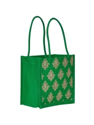 Printed Green Jute Online Shipping