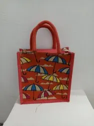 Printed Jute Launch Bag